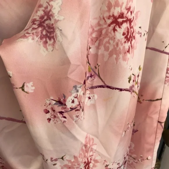 Jones New York Pink Floral Cherry Blossom Satin Pajama Lounge Pants Size XL - Picture 4 of 7